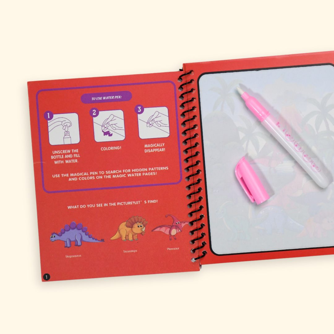Reusable Magic Water Book for Kids comes with refillable brush