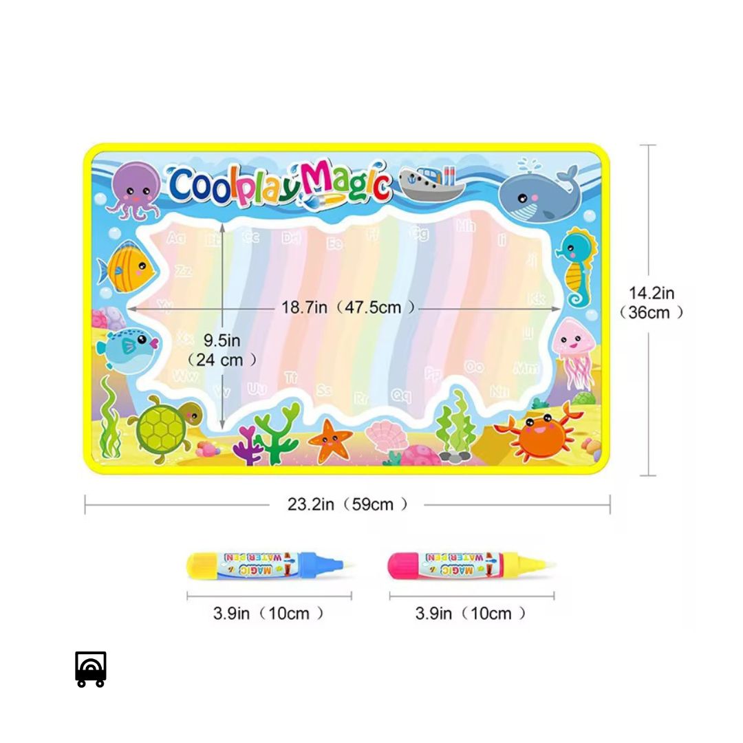Magic Water Drawing Mat Reusable Colour Doodle Canvas (59 — 36 cm)