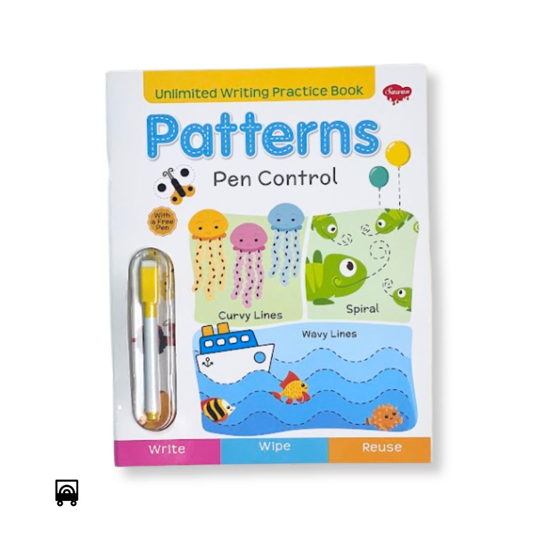 Reusable Tracing Book with Free Pen – Learn numbers, alphabets and patterns