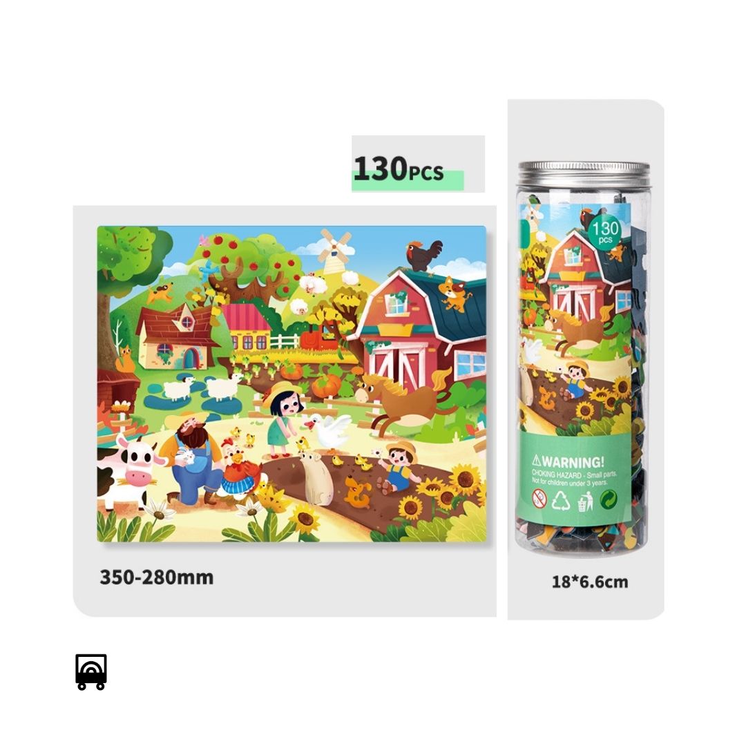 130 Pc – Tube Puzzle Toys Portable with Storage Bottle Educational Jigsaw Puzzles for Travel Play