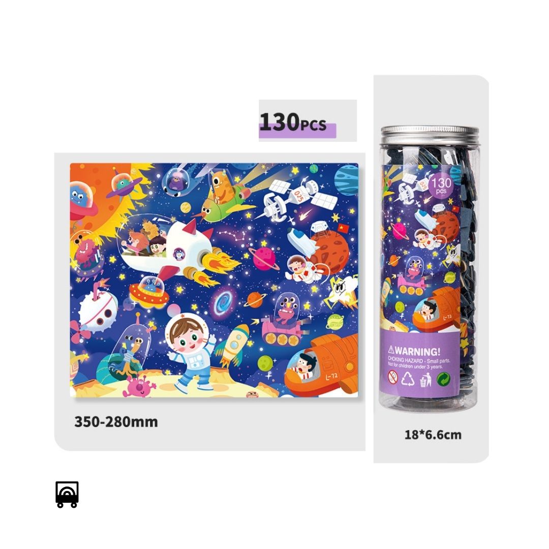 130 Pc – Tube Puzzle Toys Portable with Storage Bottle Educational Jigsaw Puzzles for Travel Play