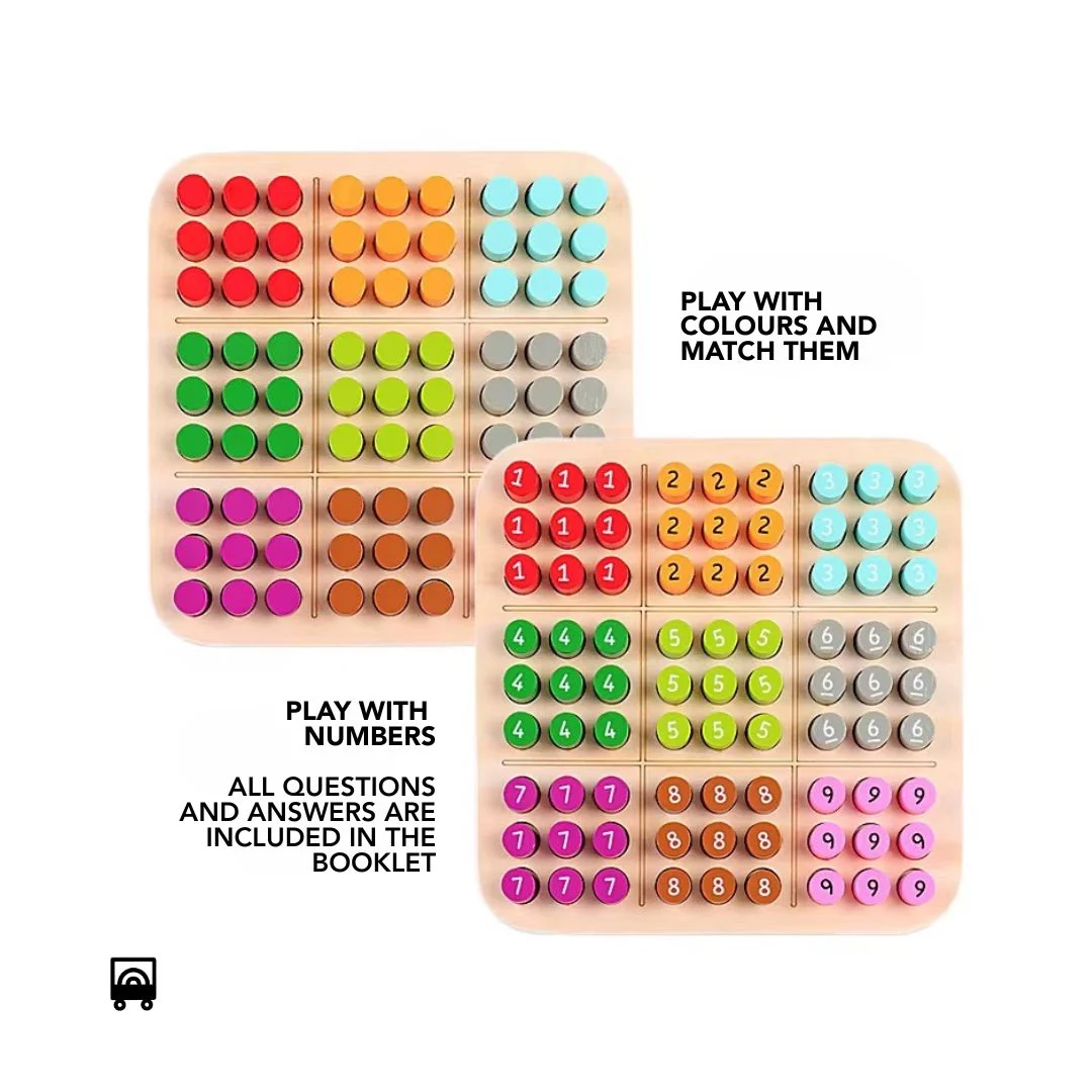 Montessori Wooden Sudoku Puzzle Board Game Children’s Intelligence Toy for Kids & Adults