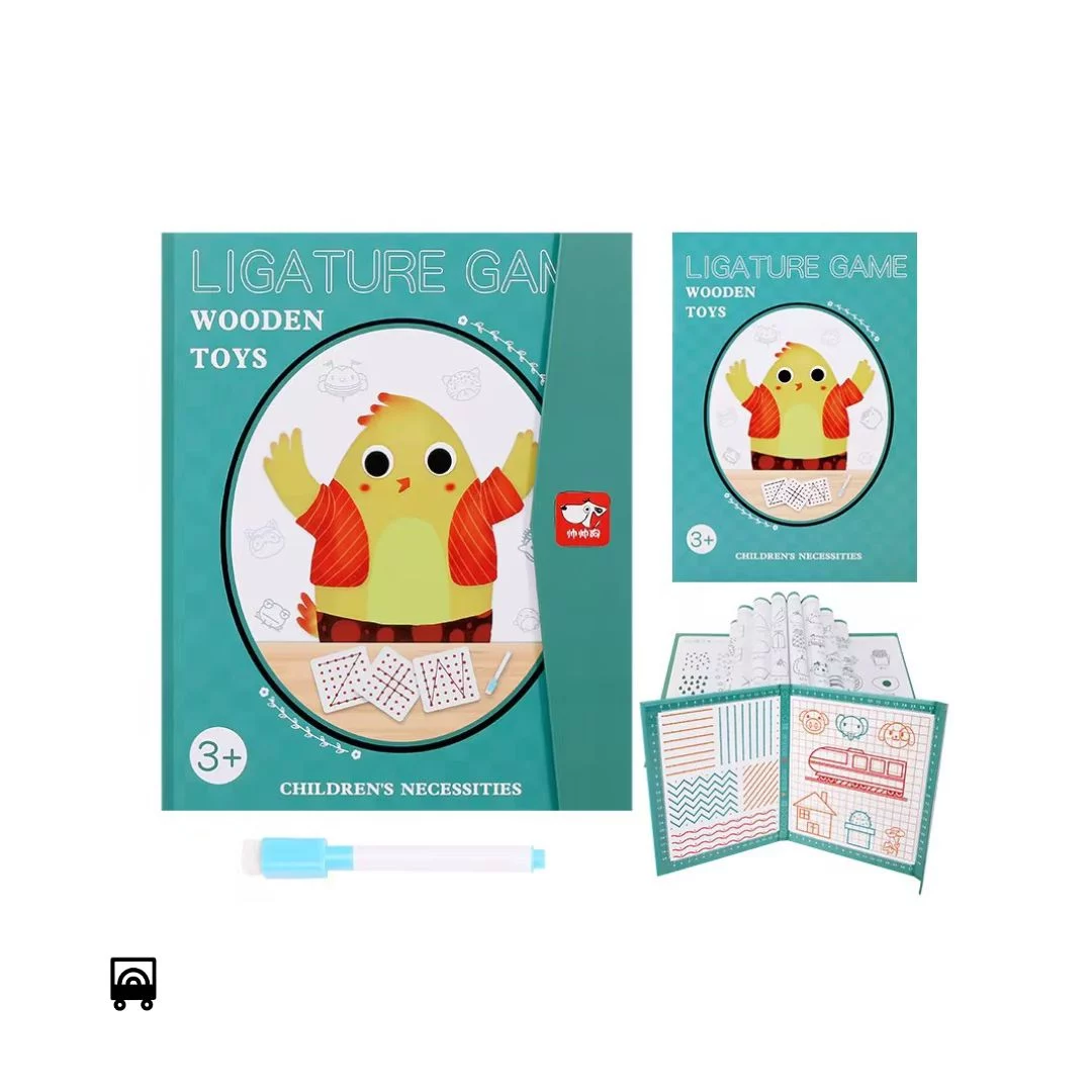 Drawing & Writing – Pen Control Montessori Practice Book – Reusable Whiteboard Travel Activity Book for Kids