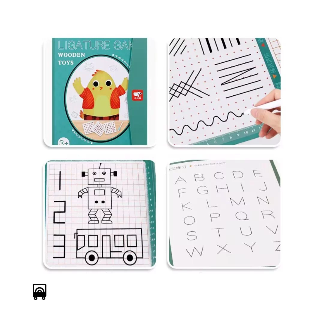 Drawing & Writing – Pen Control Montessori Practice Book – Reusable Whiteboard Travel Activity Book for Kids