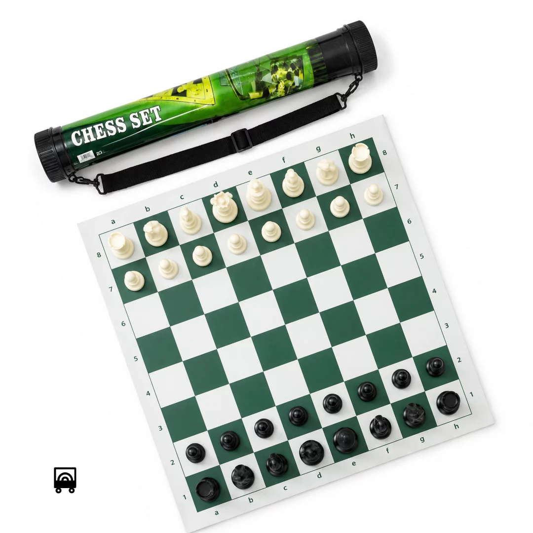 Portable Roll-Up Chess Set – 50cm with Carry Tube